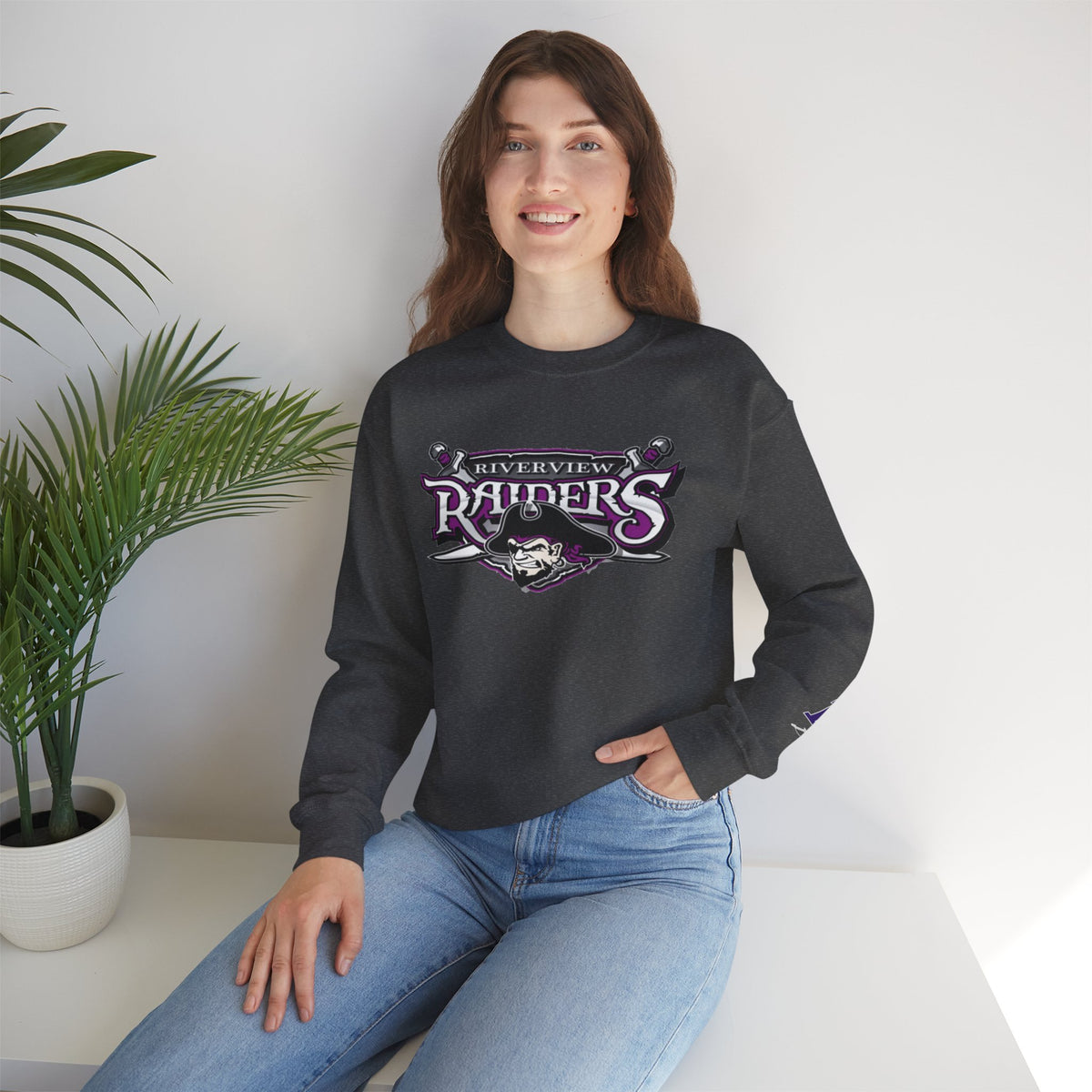 Riverview Raiders Crewneck Sweatshirt — Vintage Pirate Logo