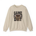 Game Day Football Sweatshirt — Leopard Bow & Checkered Vintage Crewneck