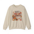 Hello Fall Sweatshirt – Autumn Pumpkins, Leaves & Sunflowers Cozy Crewneck