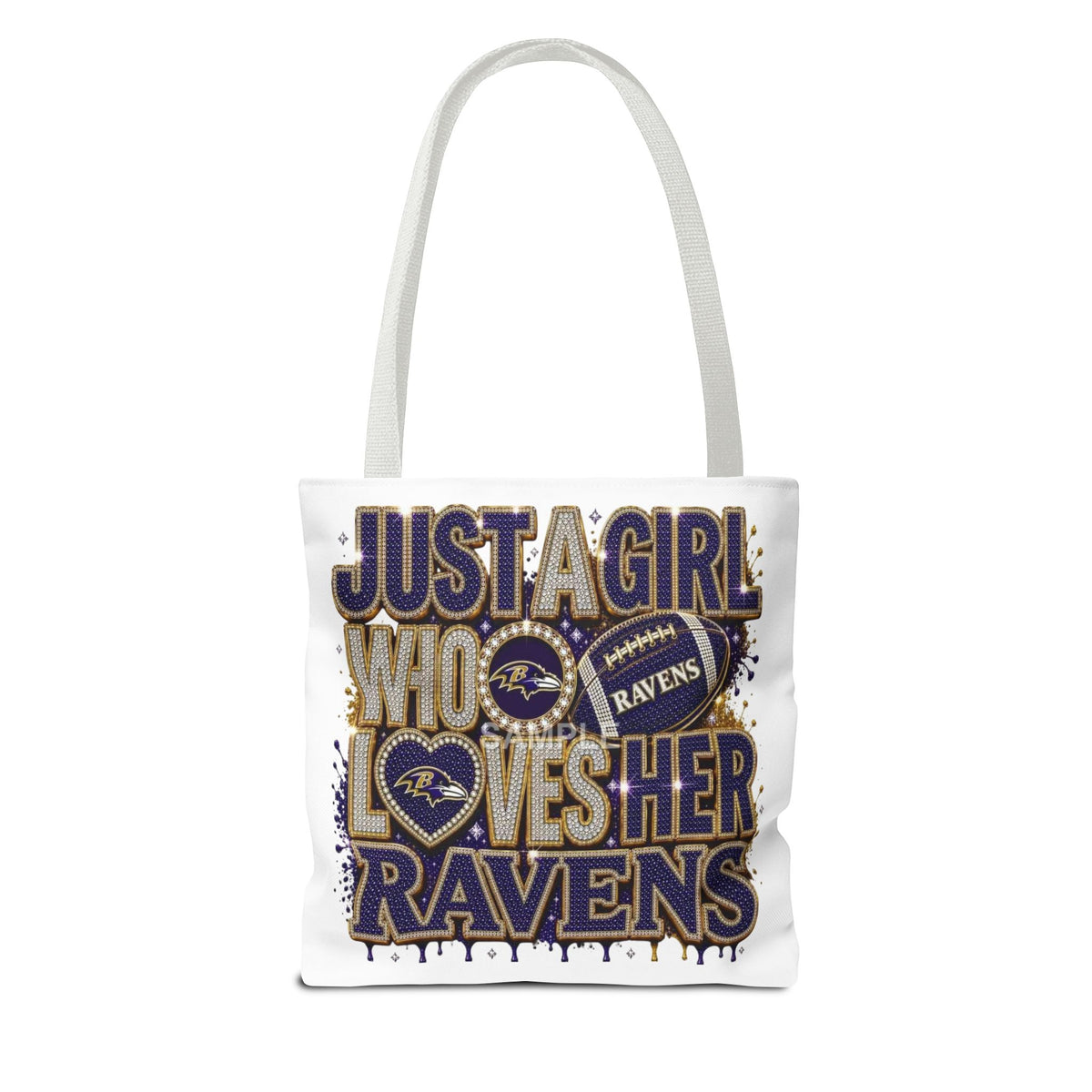 Ravens Fan Tote Bag — "Just a Girl Who Loves Her Ravens" Graphic Tote