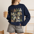 Mama Camo Bow Sweatshirt — Layered MAMA Graphic for Military & Outdoors Moms