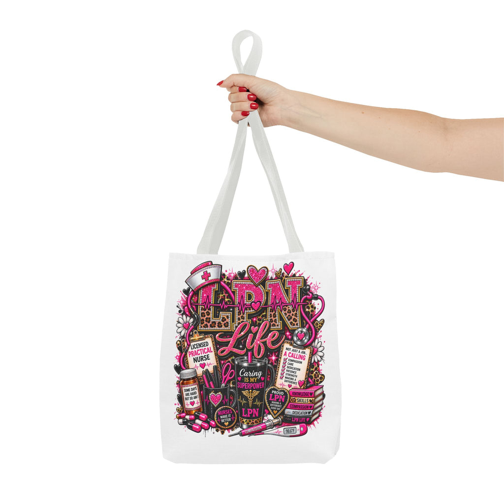 LPN Life Tote Bag — Pink Licensed Practical Nurse Nursing Gifts Tote