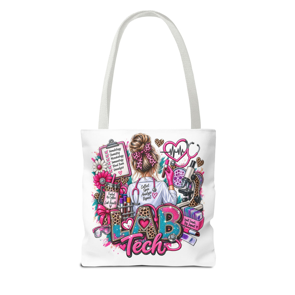 Lab Tech Tote Bag - Cute Pink Medical Laboratory Technician Gift