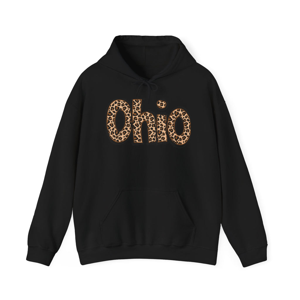 Ohio Leopard Print Hoodie – Women's Trendy State Pride Sweatshirt