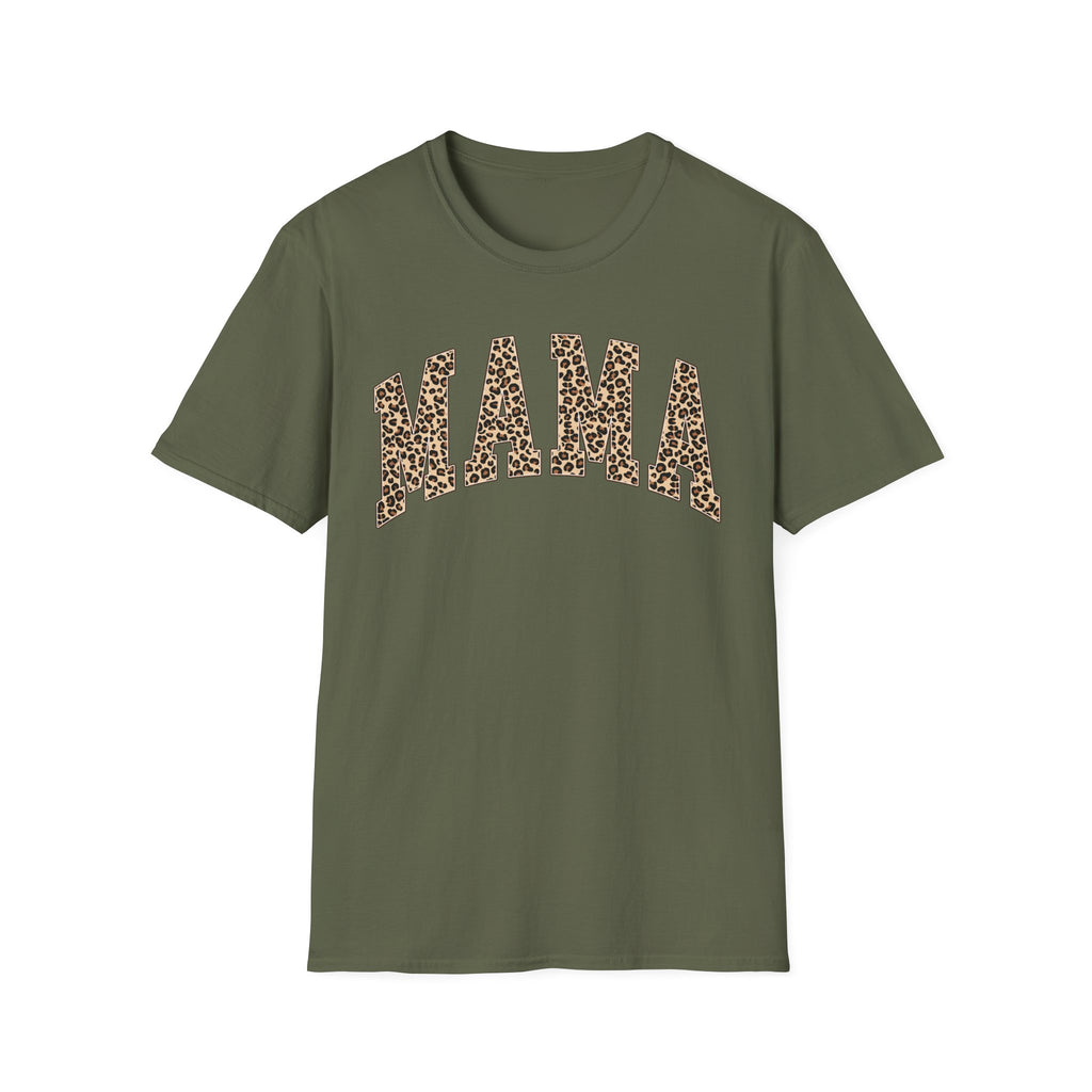 Mama Leopard Print T-Shirt — Trendy Animal Print Mom Tee