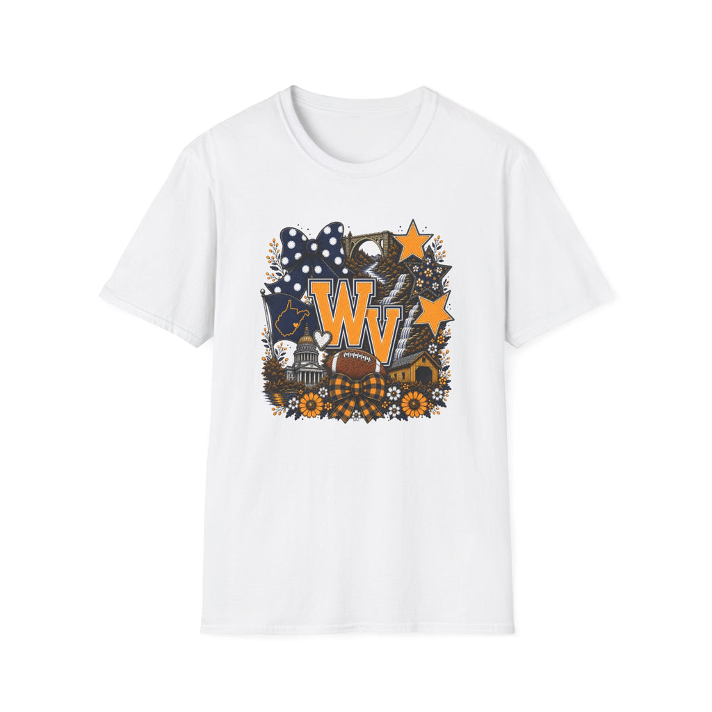 WV State Spirit T-Shirt — West Virginia Stars & Floral Graphic Tee