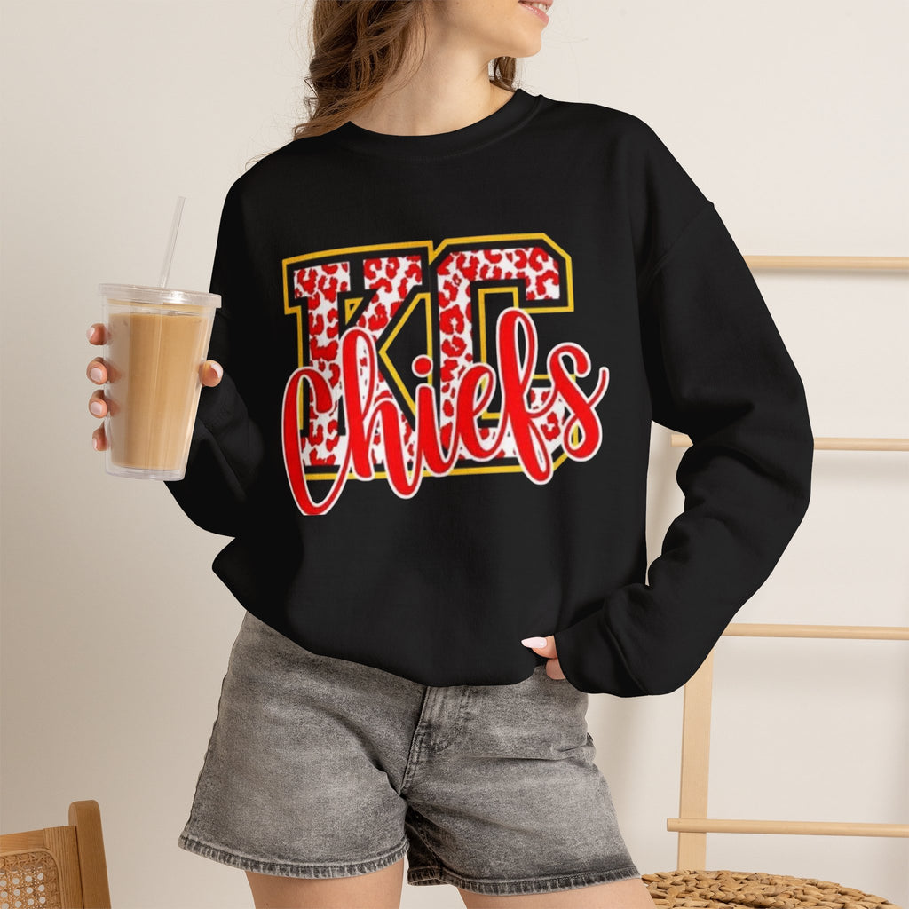 Chiefs Leopard Script Crewneck Sweatshirt