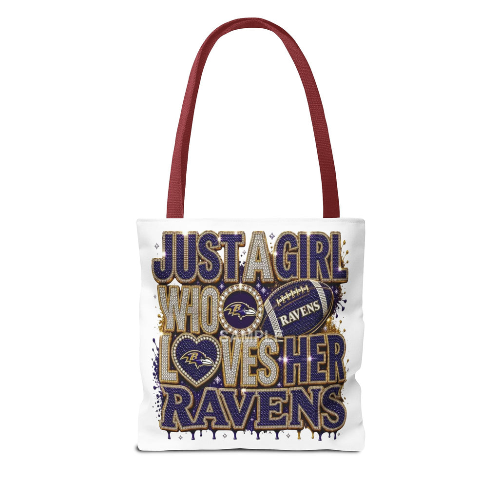 Ravens Fan Tote Bag — "Just a Girl Who Loves Her Ravens" Graphic Tote