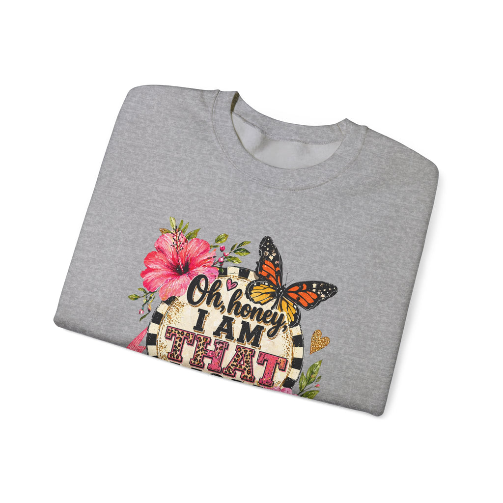 That Mom Sweatshirt – Floral Buffalo Check 'Oh Honey I Am That Mom' Cozy Crewneck