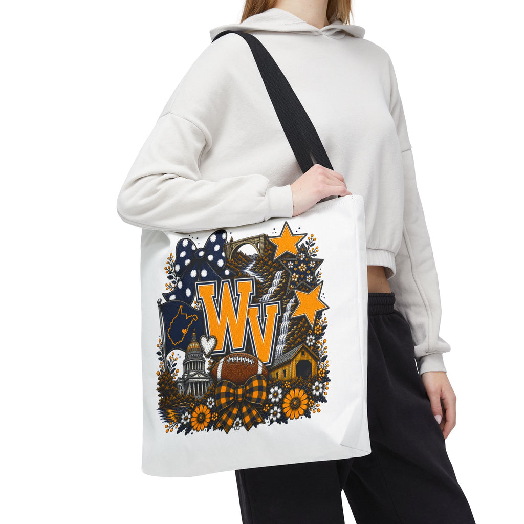 WV Football Collage Tote Bag — Collegiate Game Day Fan Tote