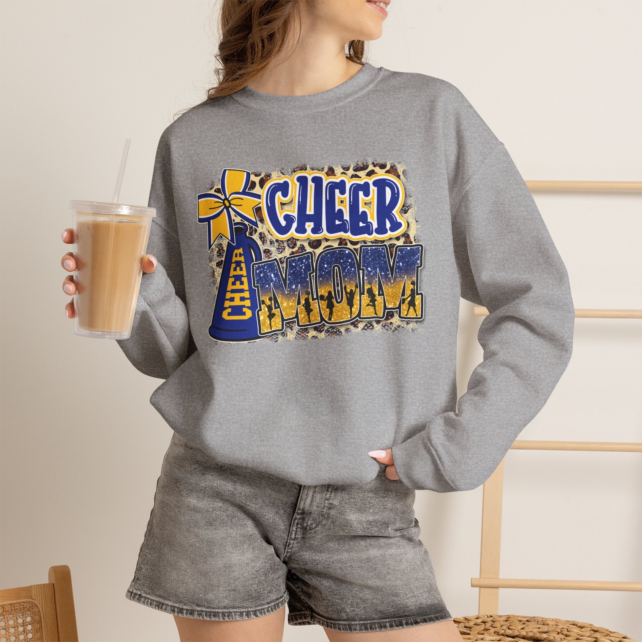 Cheer Mom Sweatshirt — Cheer Megaphone Graphic Crewneck