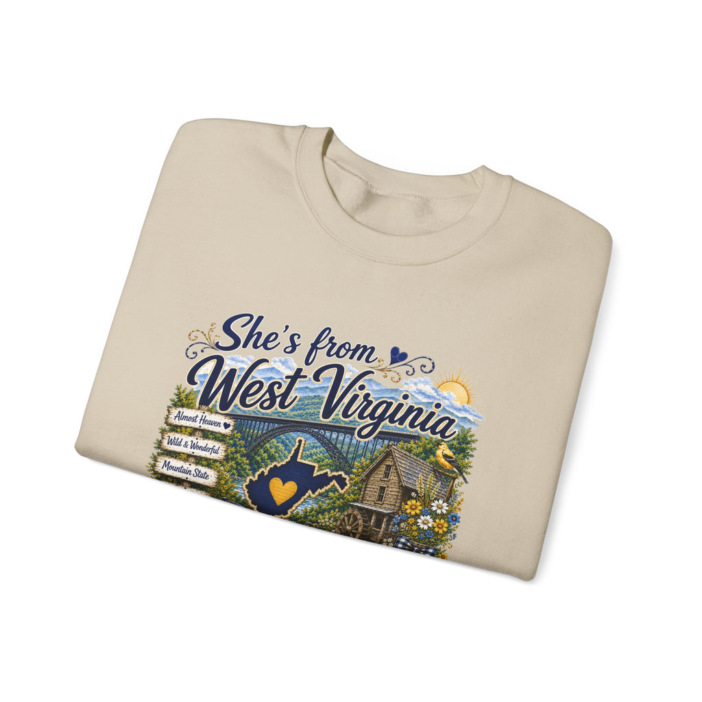 West Virginia Crewneck Sweatshirt - 'She's From West Virginia' State Pride Pullover