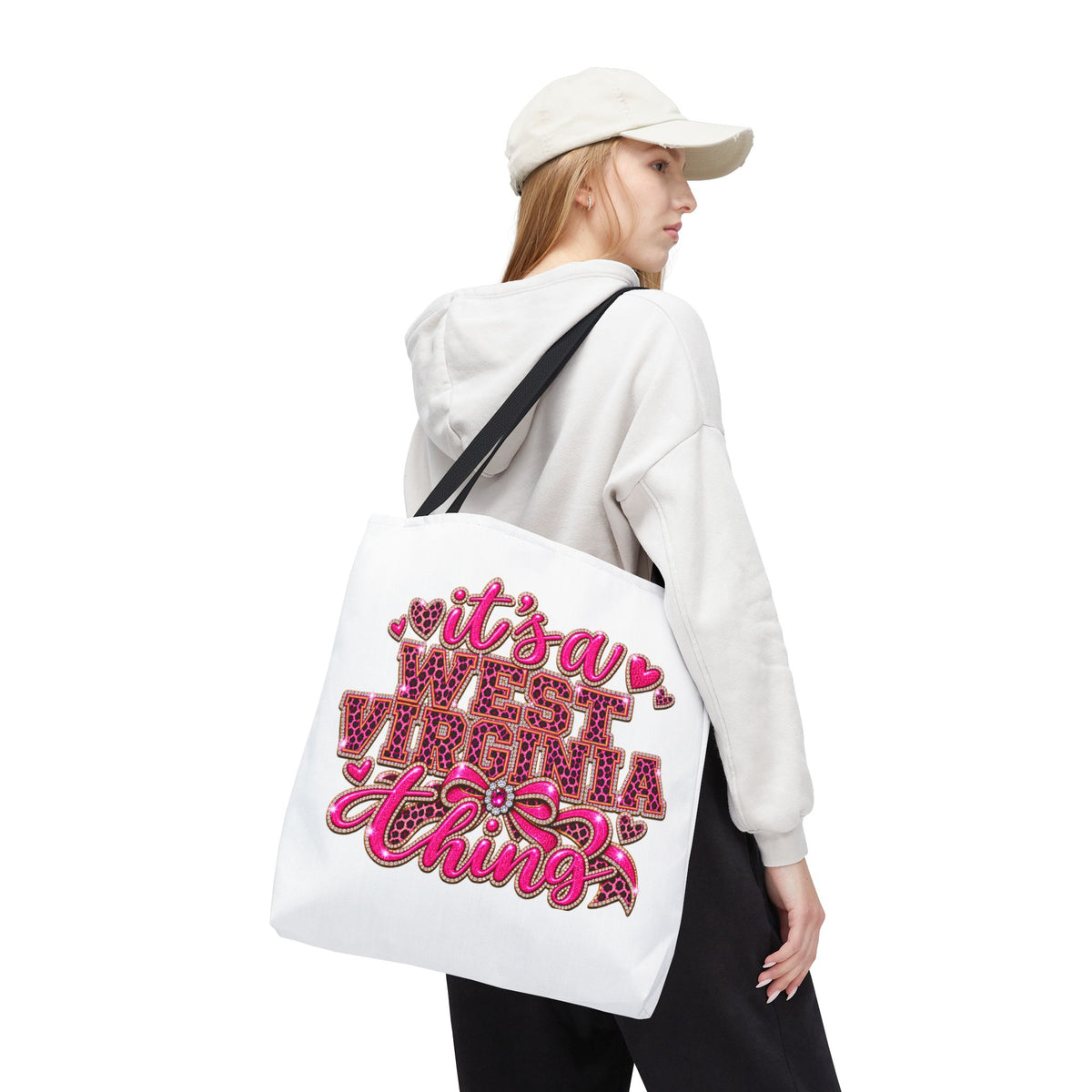 West Virginia Tote Bag - "It's a West Virginia Thing" Pink Graphic Tote
