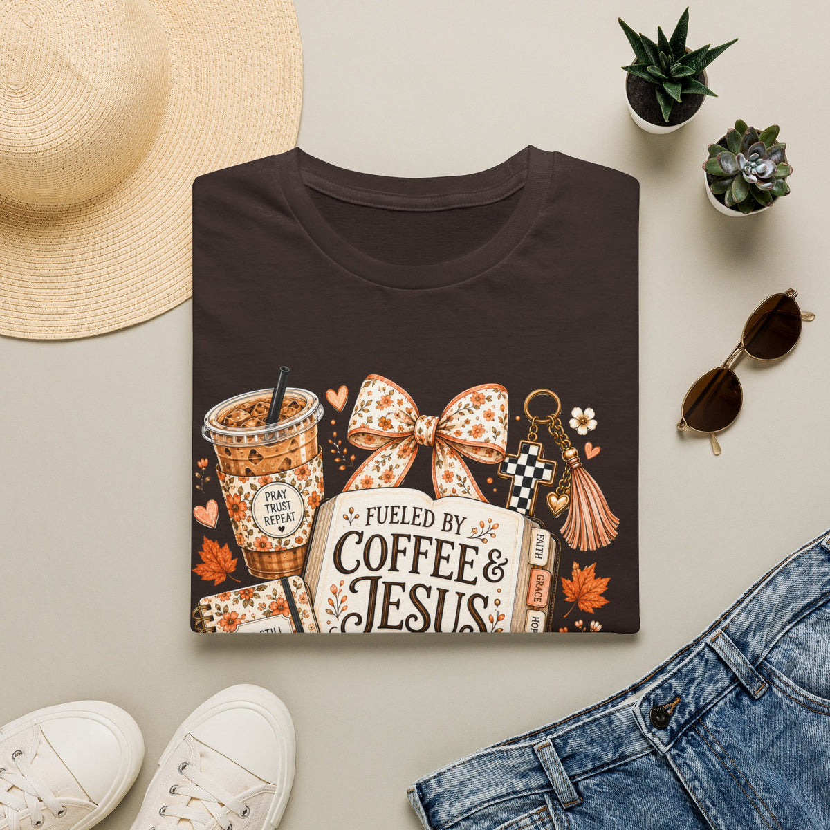 Coffee & Jesus T‑Shirt — Fueled by Coffee & Jesus Faith Tee