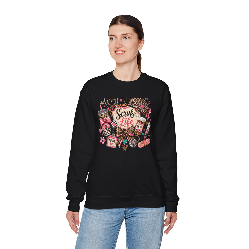 Scrub Life Sweatshirt — Cute Leopard Medical Nurse Crewneck