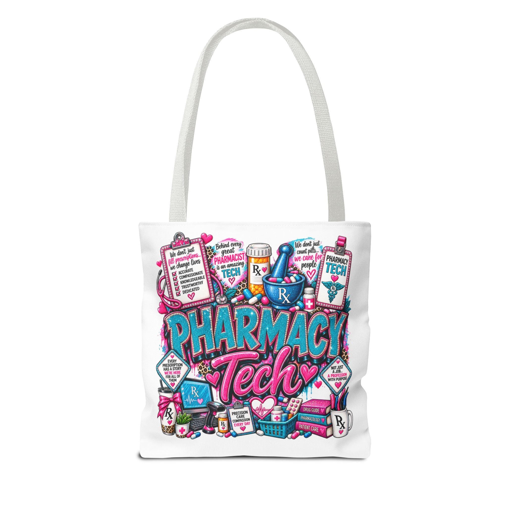 Pharmacy Tech Tote Bag — Colorful Pharmacy Technician Gift Tote