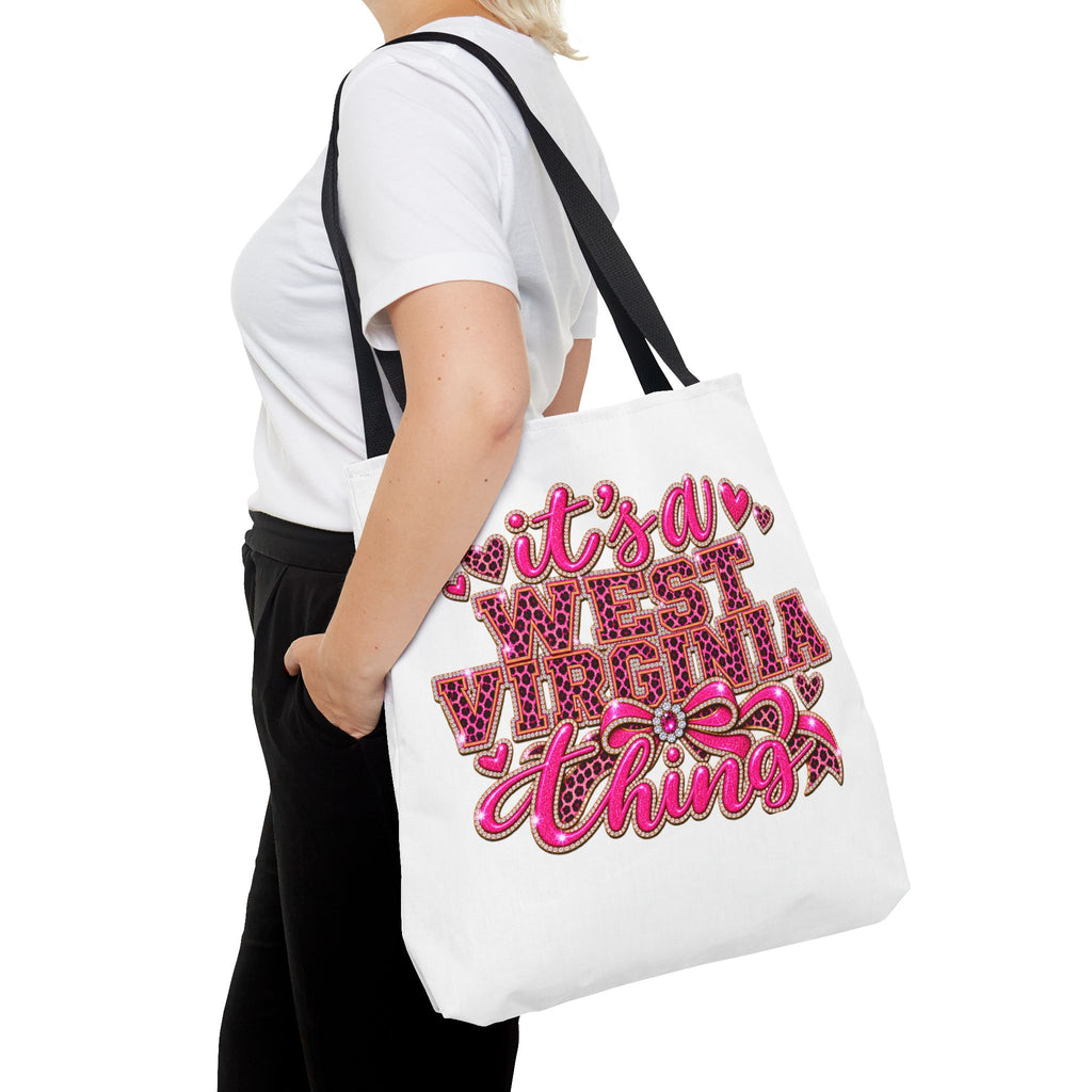 West Virginia Tote Bag - "It's a West Virginia Thing" Pink Graphic Tote