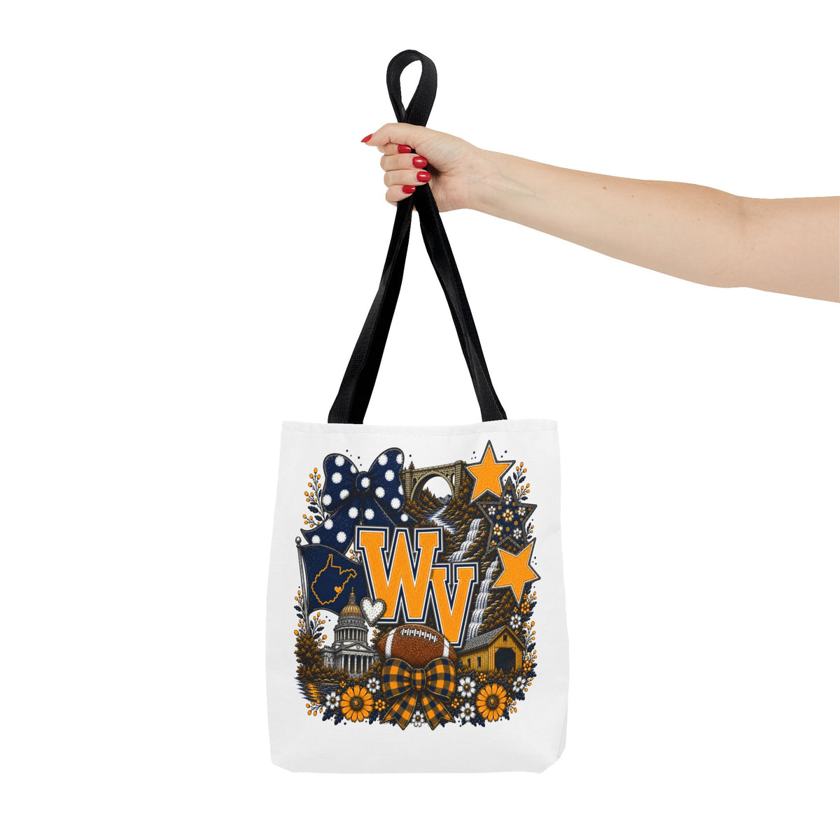 WV Football Collage Tote Bag — Collegiate Game Day Fan Tote