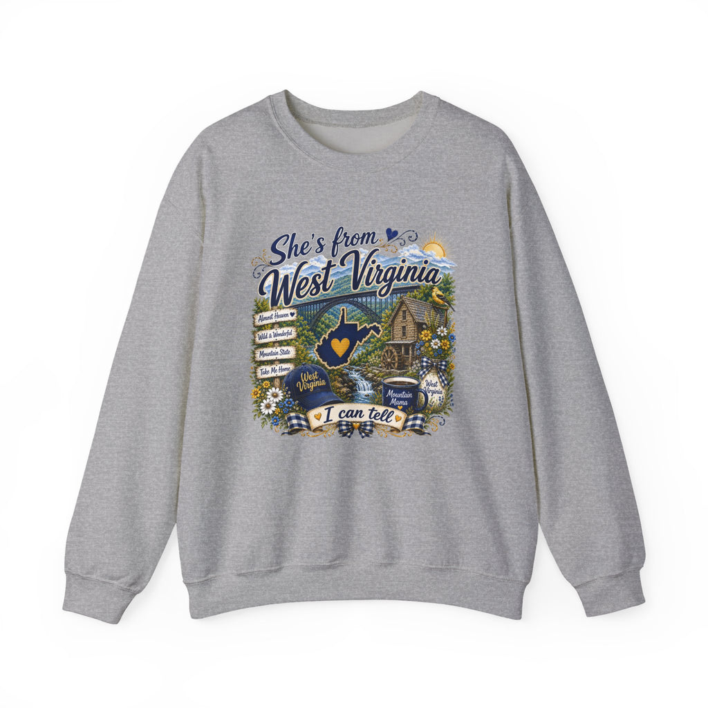 West Virginia Crewneck Sweatshirt - 'She's From West Virginia' State Pride Pullover