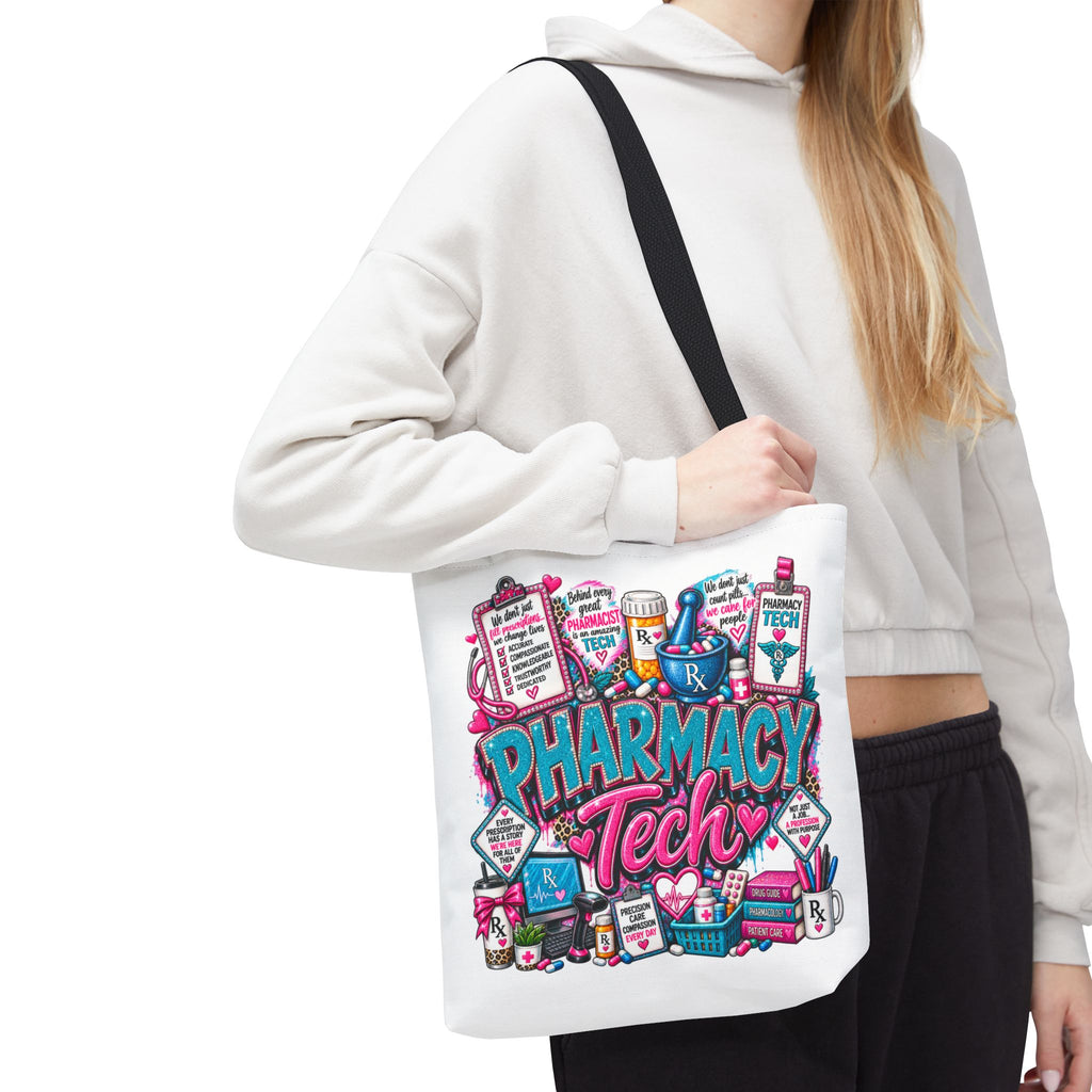 Pharmacy Tech Tote Bag — Colorful Pharmacy Technician Gift Tote