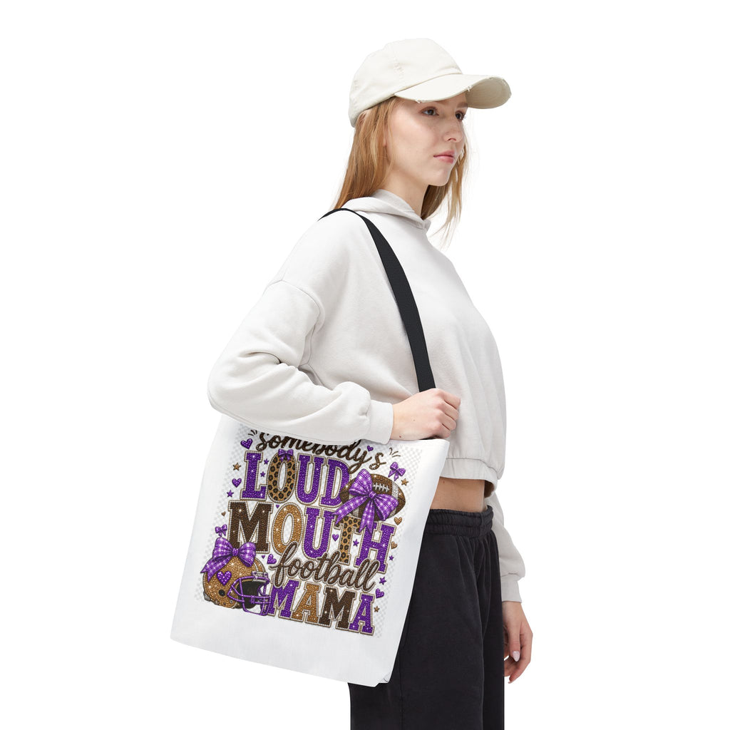 Somebody's Loud Mouth Football Mama Tote Bag — Cheer Mom Gift