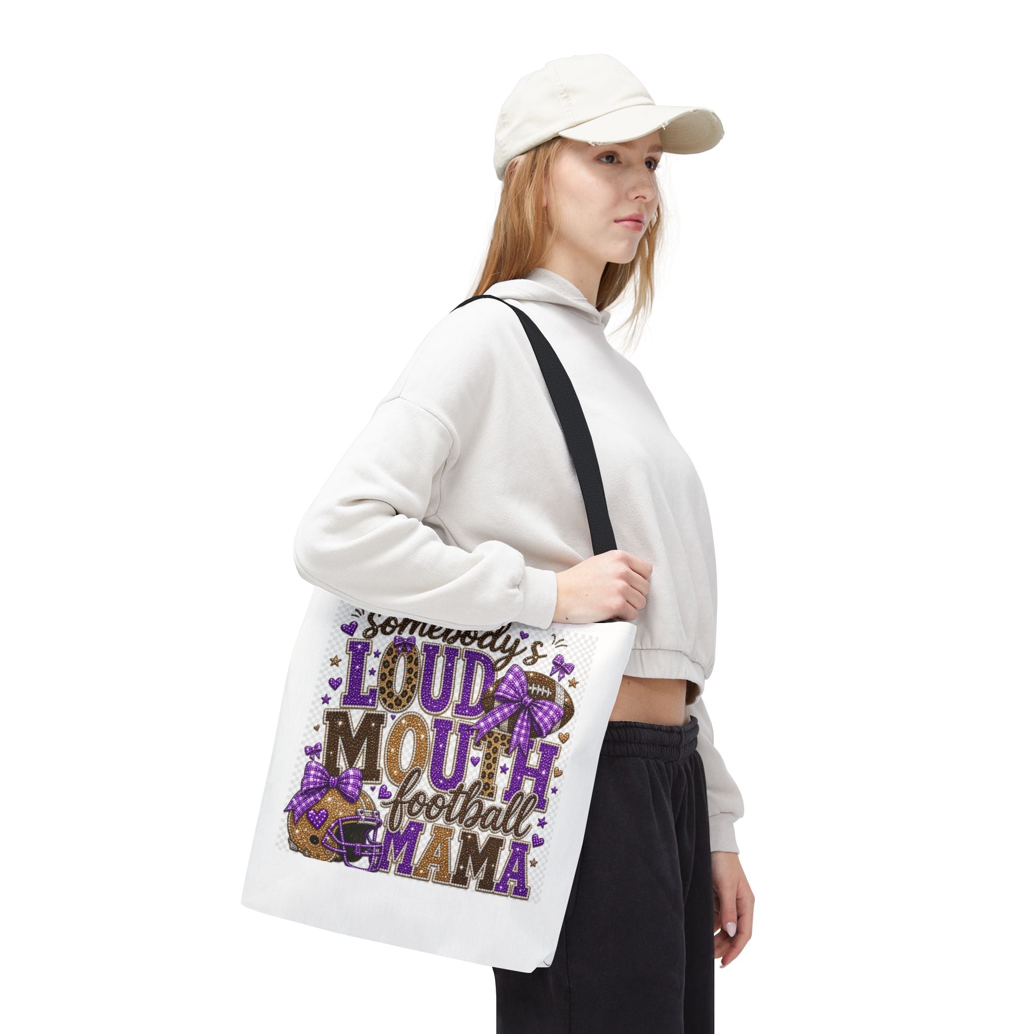 Somebody's Loud Mouth Football Mama Tote Bag — Cheer Mom Gift