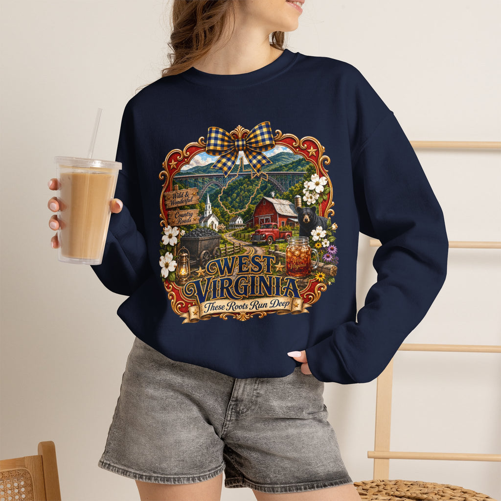 West Virginia Vintage Scenic Crewneck Sweatshirt
