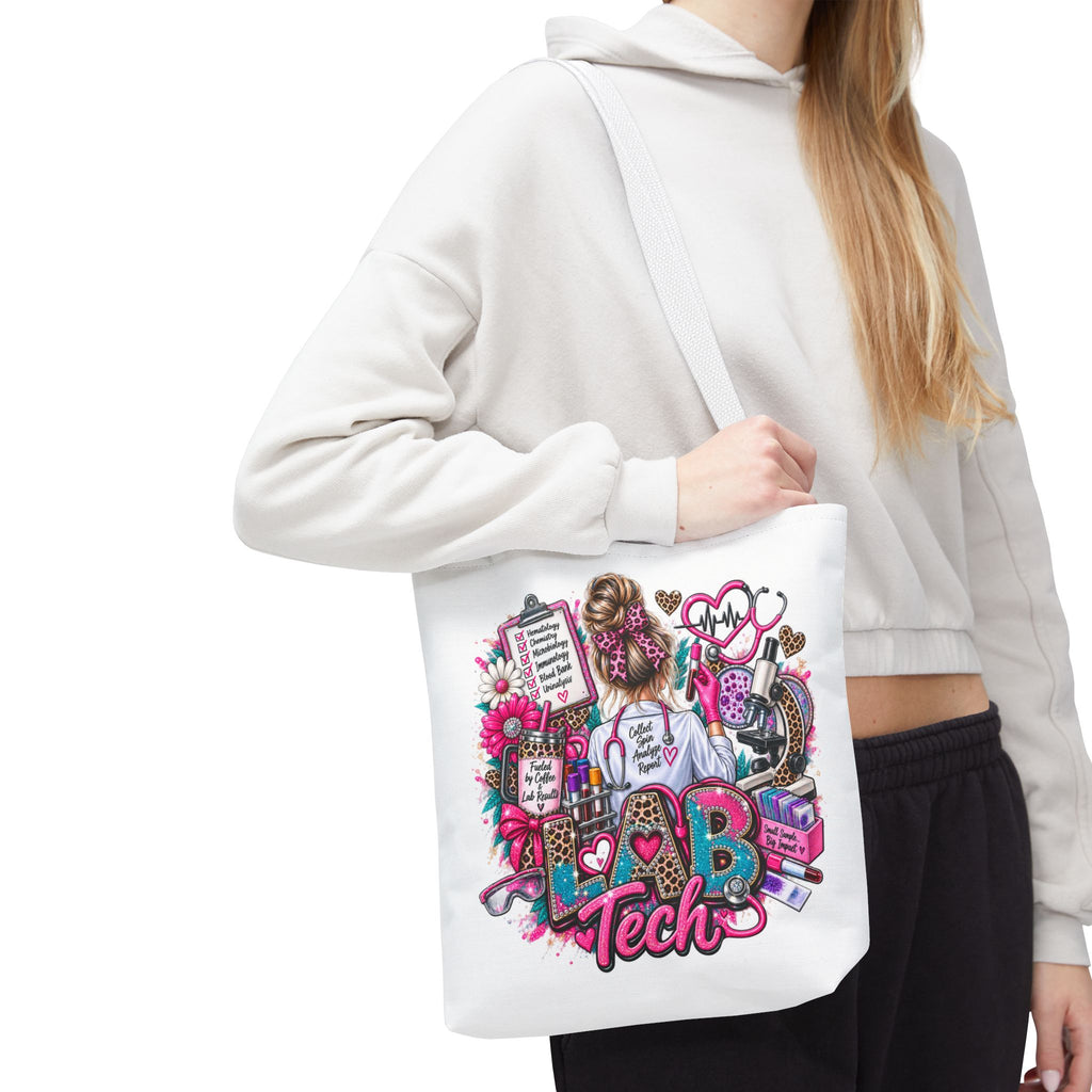 Lab Tech Tote Bag - Cute Pink Medical Laboratory Technician Gift