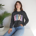 Mama Patchwork Crewneck Sweatshirt — Pastel Quilted Lettering for New & Expecting Moms