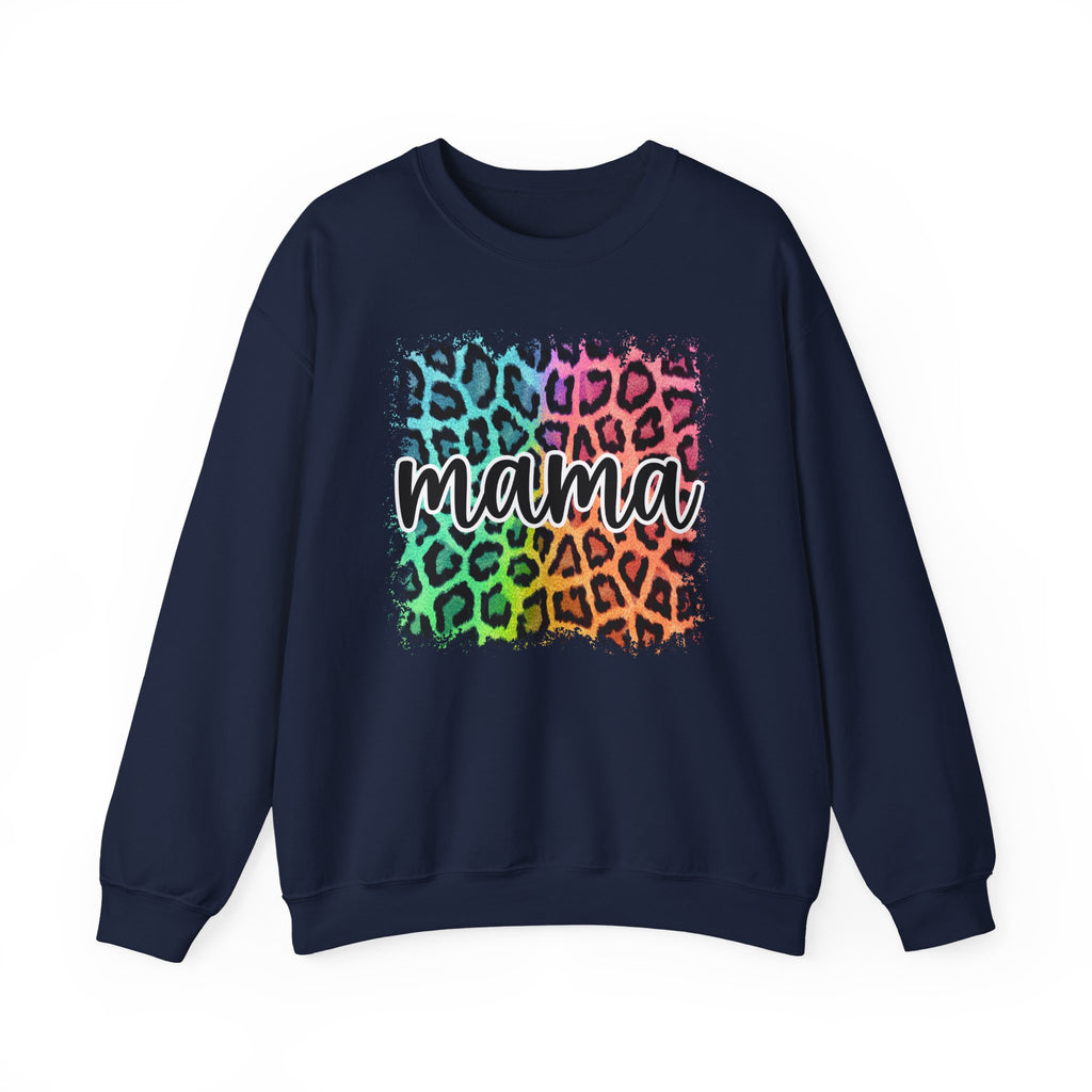 Mama Rainbow Leopard Crewneck Sweatshirt