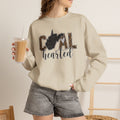 West Virginia Hearted Crewneck Sweatshirt — 'Coal Hearted' Leopard Accent