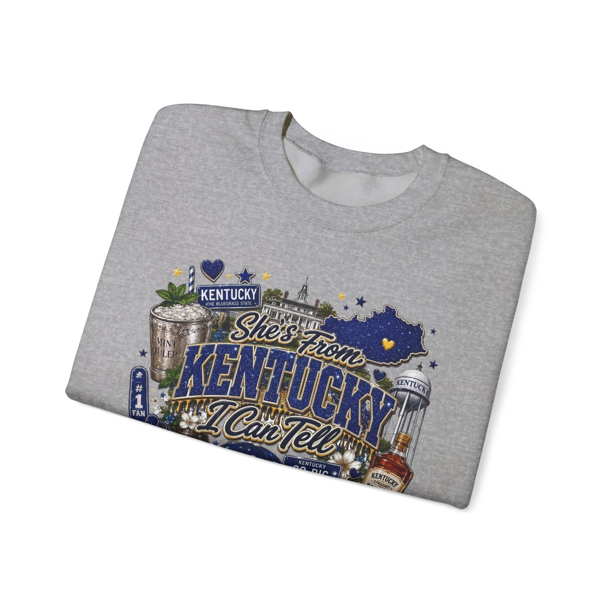 Kentucky Home State Crewneck Sweatshirt – "From the Bluegrass to Bourbon, Kentucky I Can Tell"