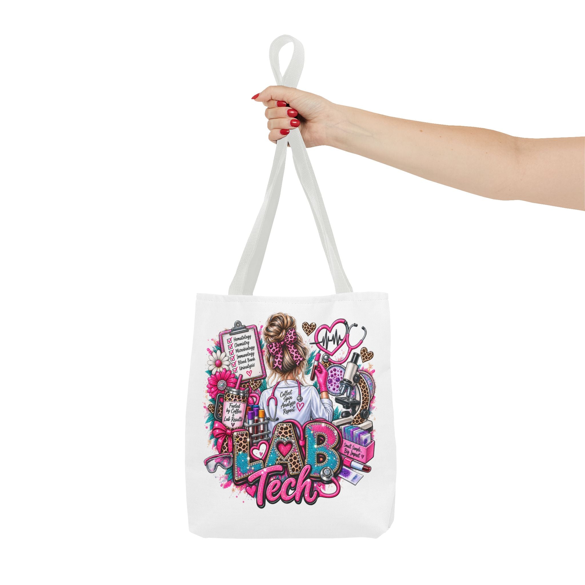 Lab Tech Tote Bag - Cute Pink Medical Laboratory Technician Gift