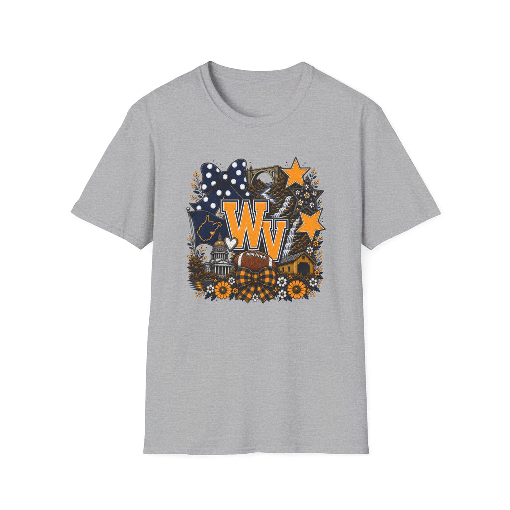 WV State Spirit T-Shirt — West Virginia Stars & Floral Graphic Tee