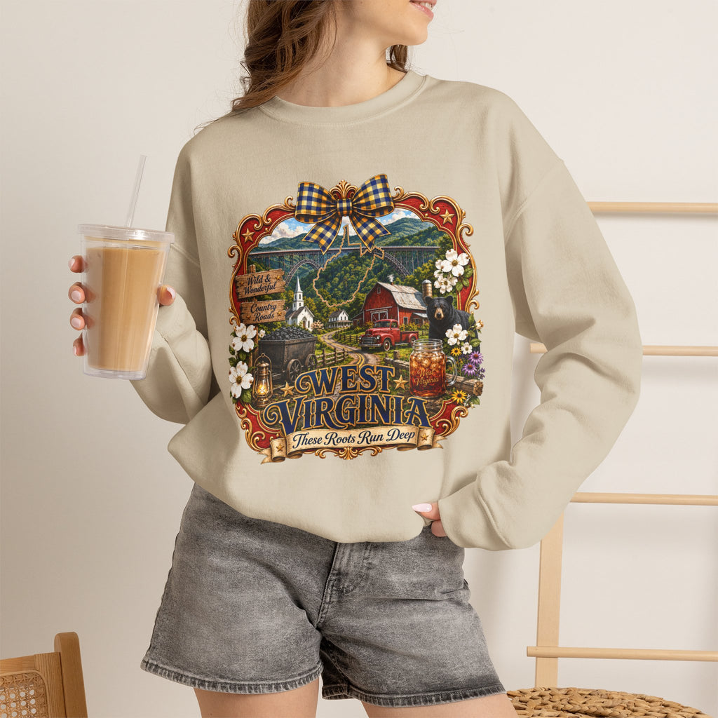West Virginia Vintage Scenic Crewneck Sweatshirt