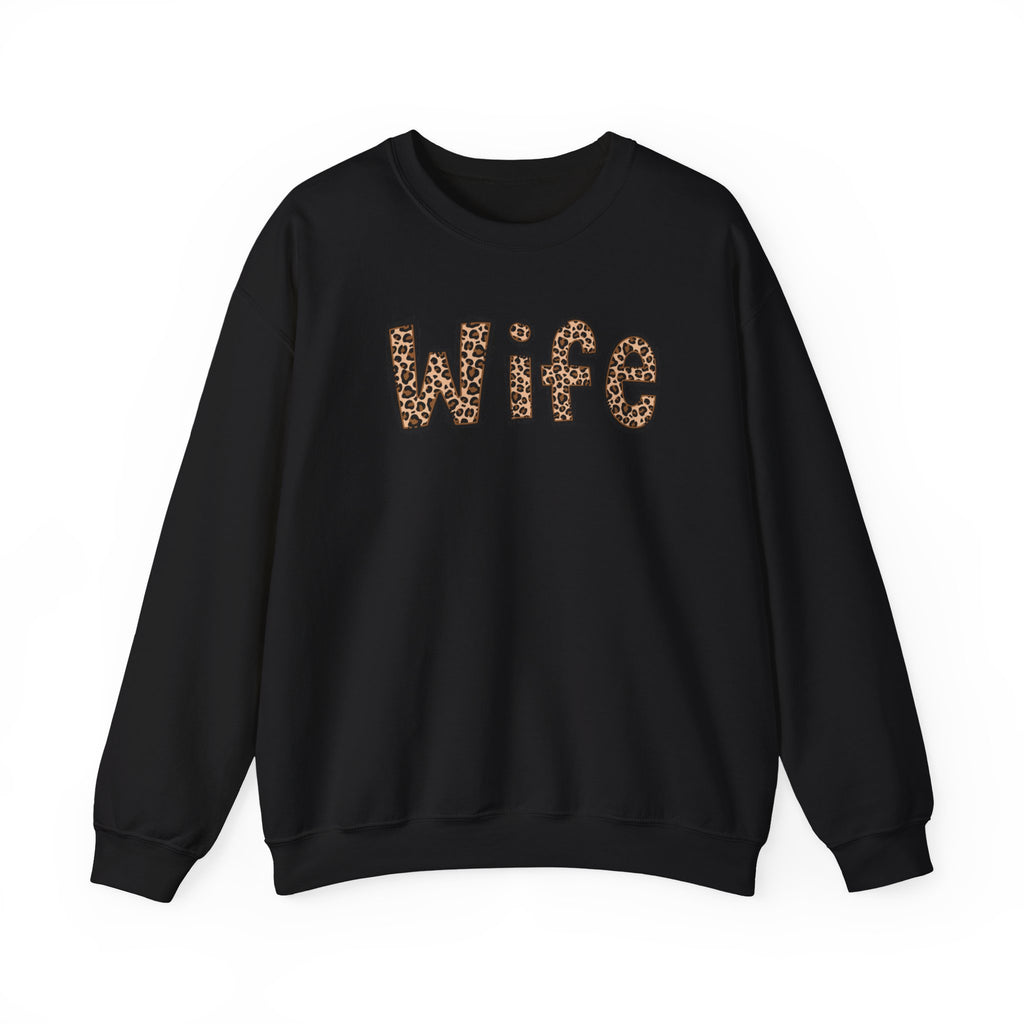 Wife Leopard Print Crewneck Sweatshirt