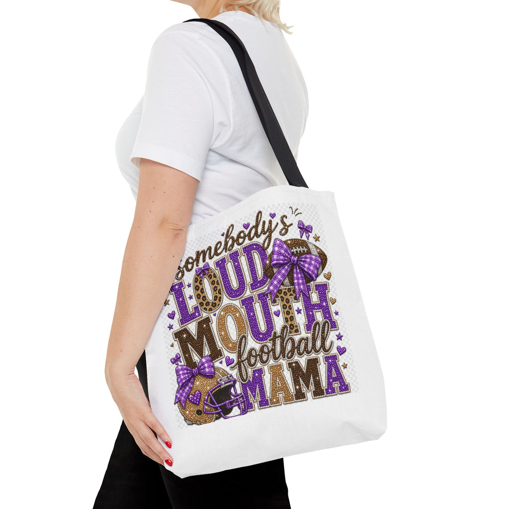 Somebody's Loud Mouth Football Mama Tote Bag — Cheer Mom Gift