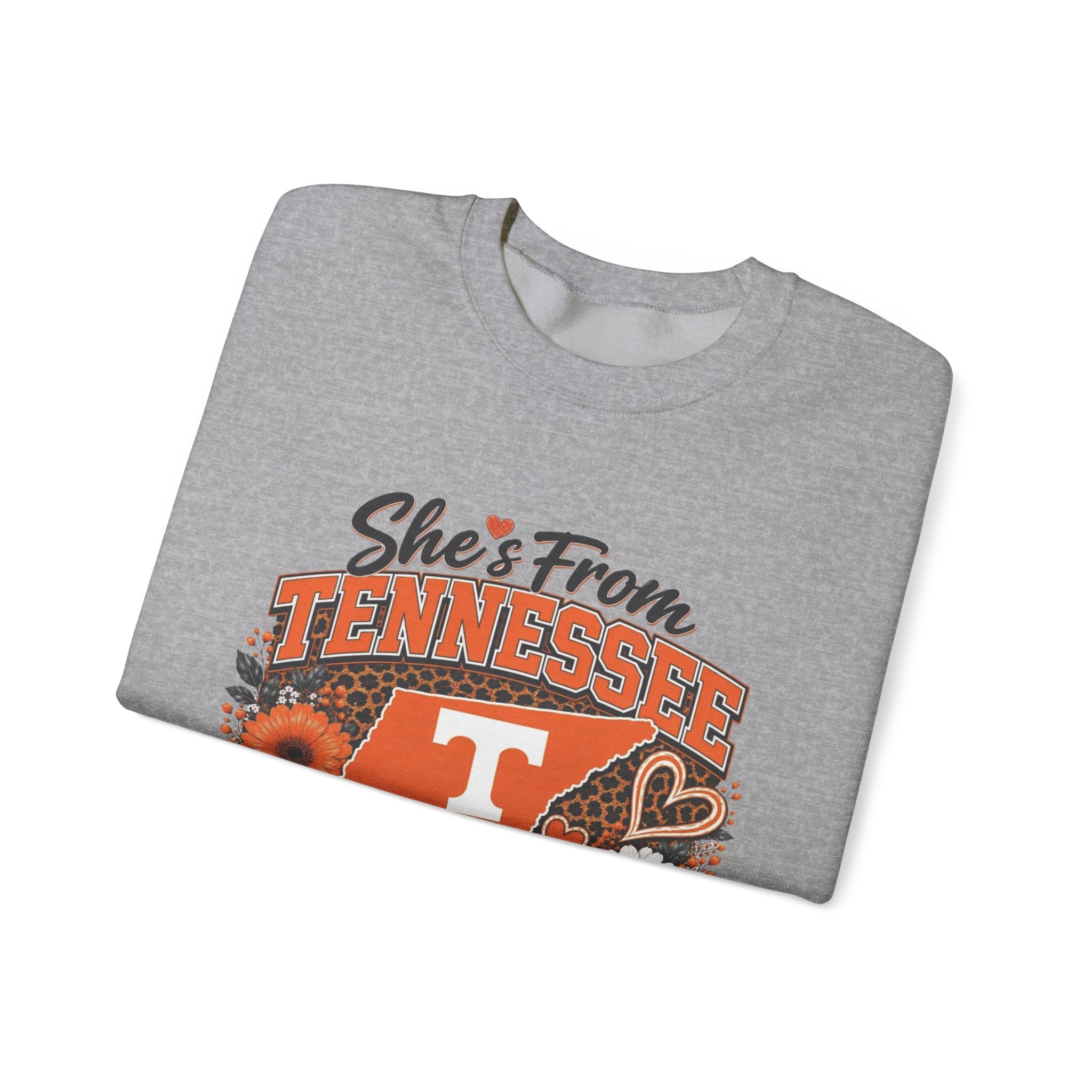 She's From Tennessee Volunteers Crewneck Sweatshirt - Floral Vols Fan Pullover