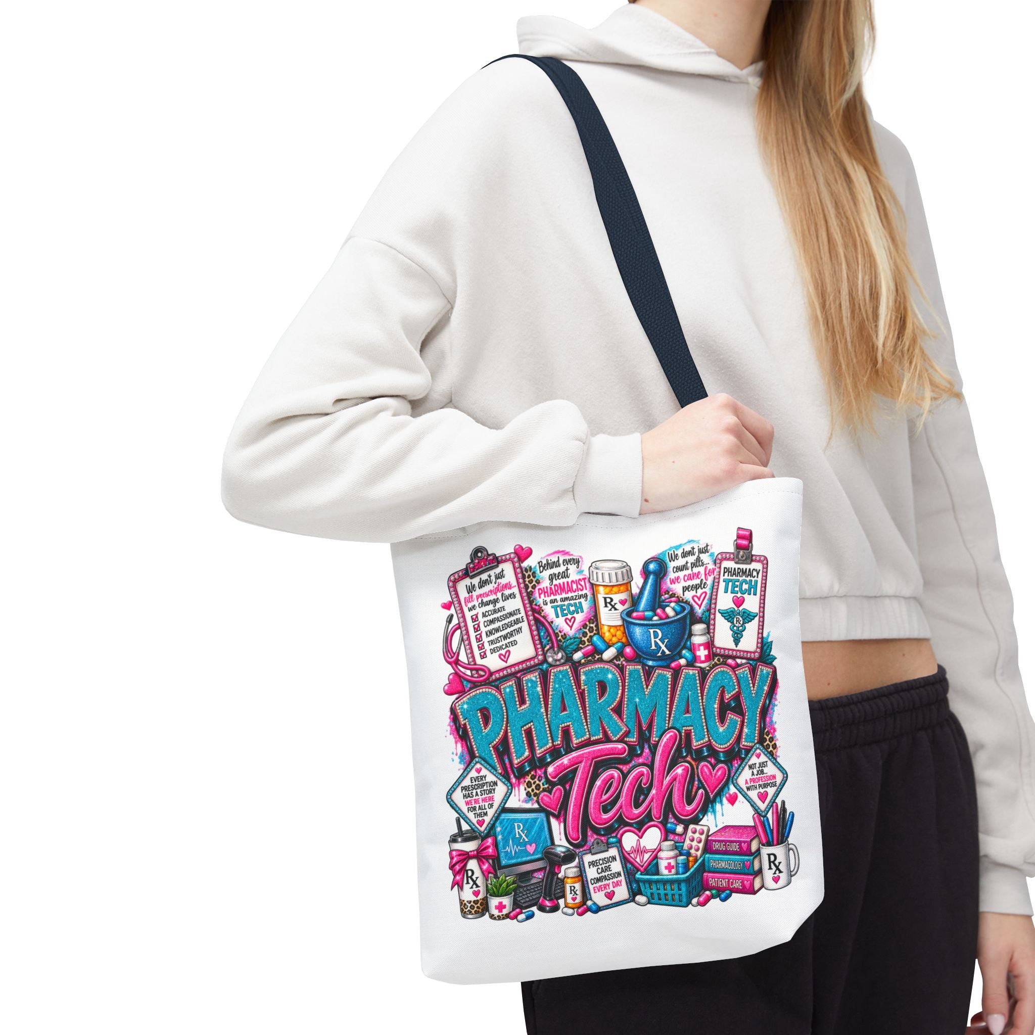 Pharmacy Tech Tote Bag — Colorful Pharmacy Technician Gift Tote