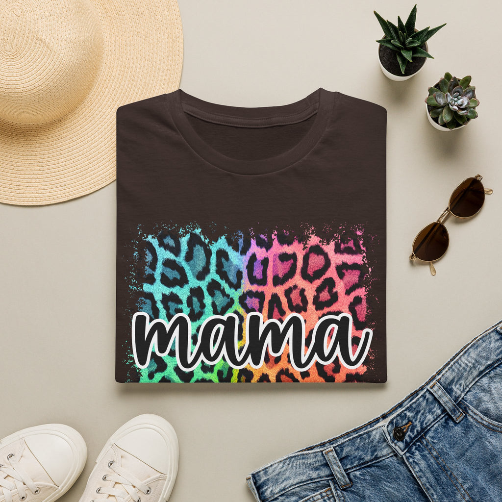 Mama Leopard Rainbow T-Shirt — Colorful Mama Graphic Tee