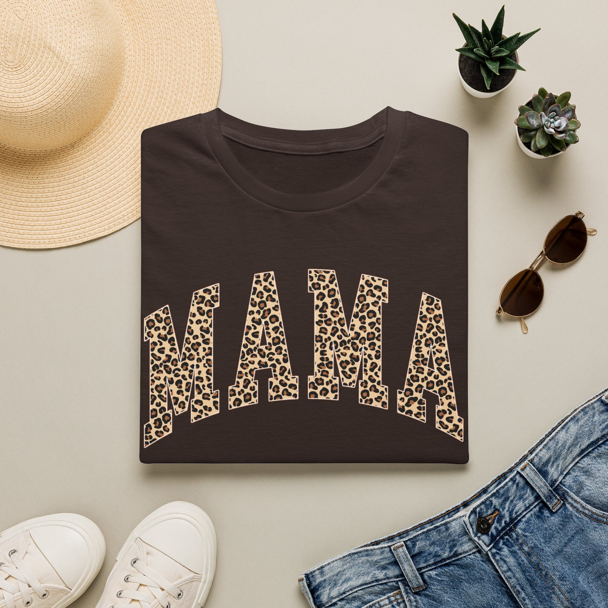 Mama Leopard Print T-Shirt — Trendy Animal Print Mom Tee