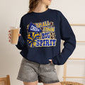 Small Town Big Spirit Crewneck Sweatshirt — Cheer Megaphone & Pom Pom Design