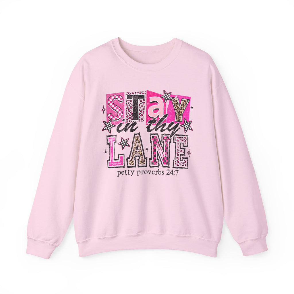 Stay in Thy Lane Crewneck Sweatshirt – "Stay in Thy Lane" Christian Graphic Pullover