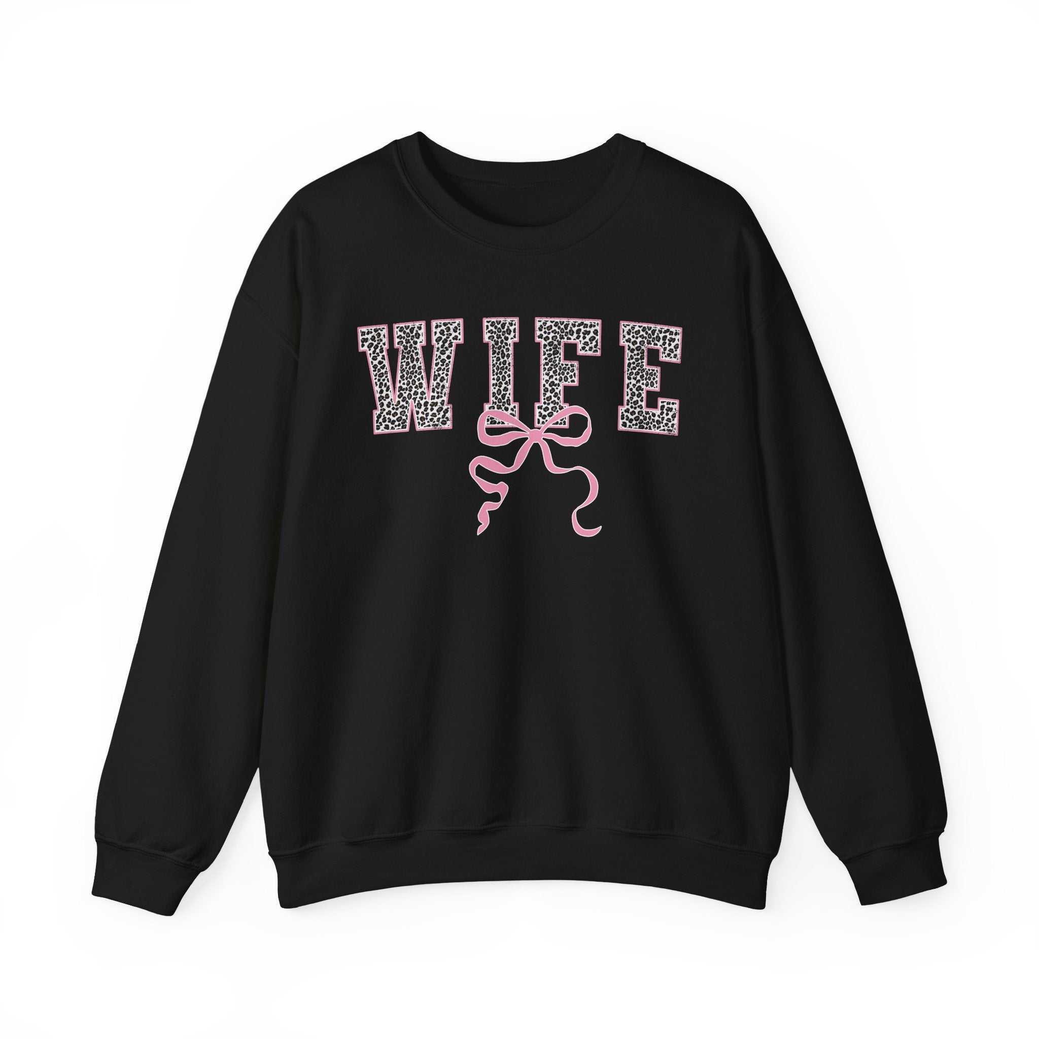 Wife Leopard Bow Sweatshirt – Cute Bridal/Anniversary Crewneck