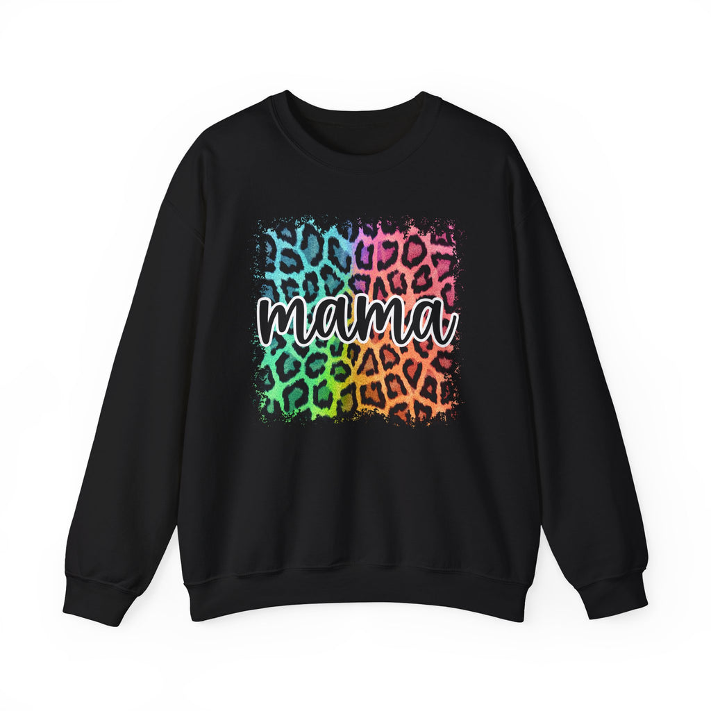 Mama Rainbow Leopard Crewneck Sweatshirt