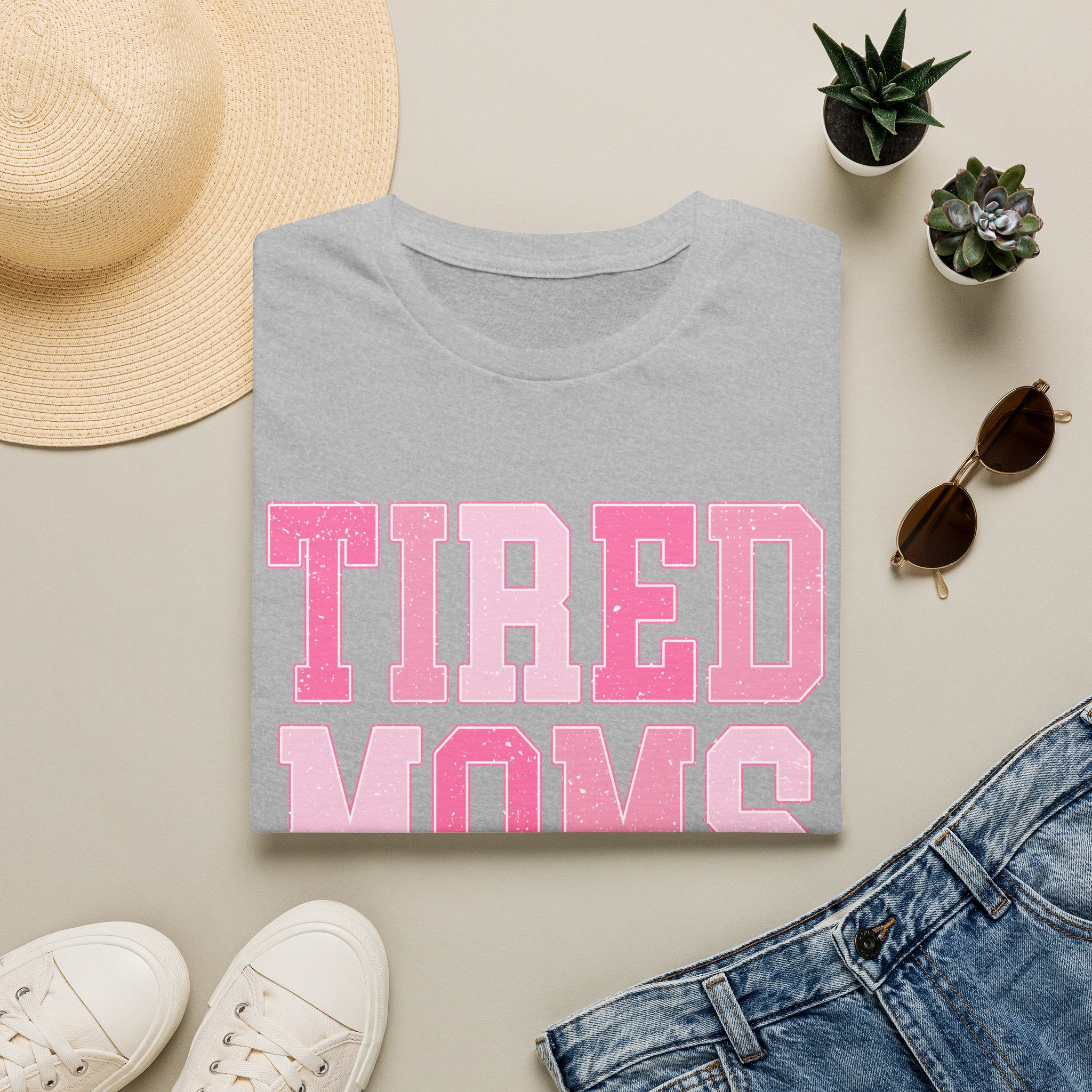 Tired Moms Club T-Shirt — Funny Pink Mom Life Tee