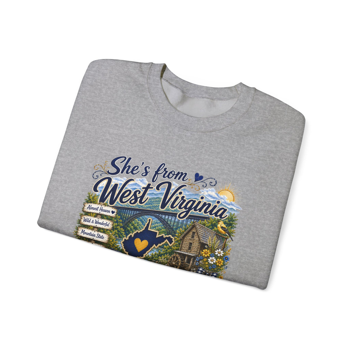 West Virginia Crewneck Sweatshirt - 'She's From West Virginia' State Pride Pullover