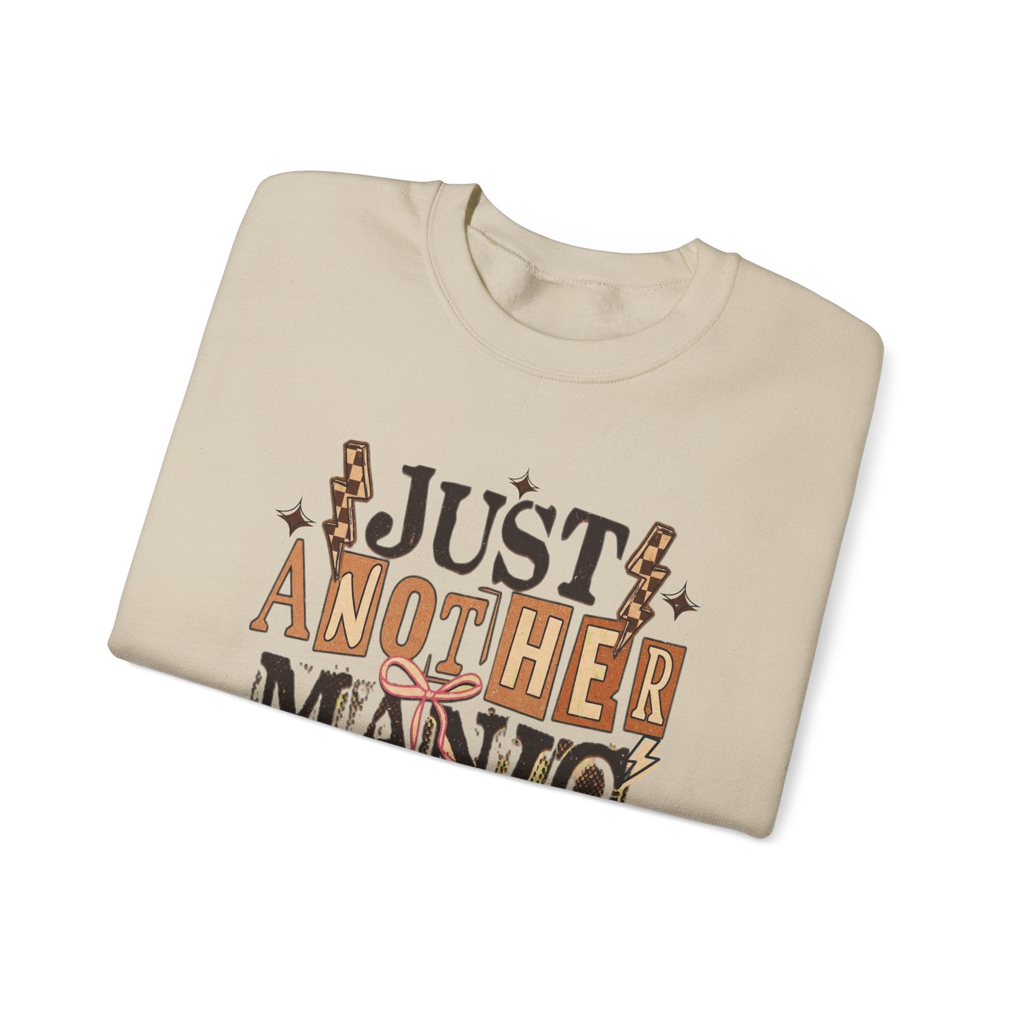 Mom-Day Crewneck Sweatshirt – "Just Another Mani(o) Mom-Day" Retro Nail Salon Graphic