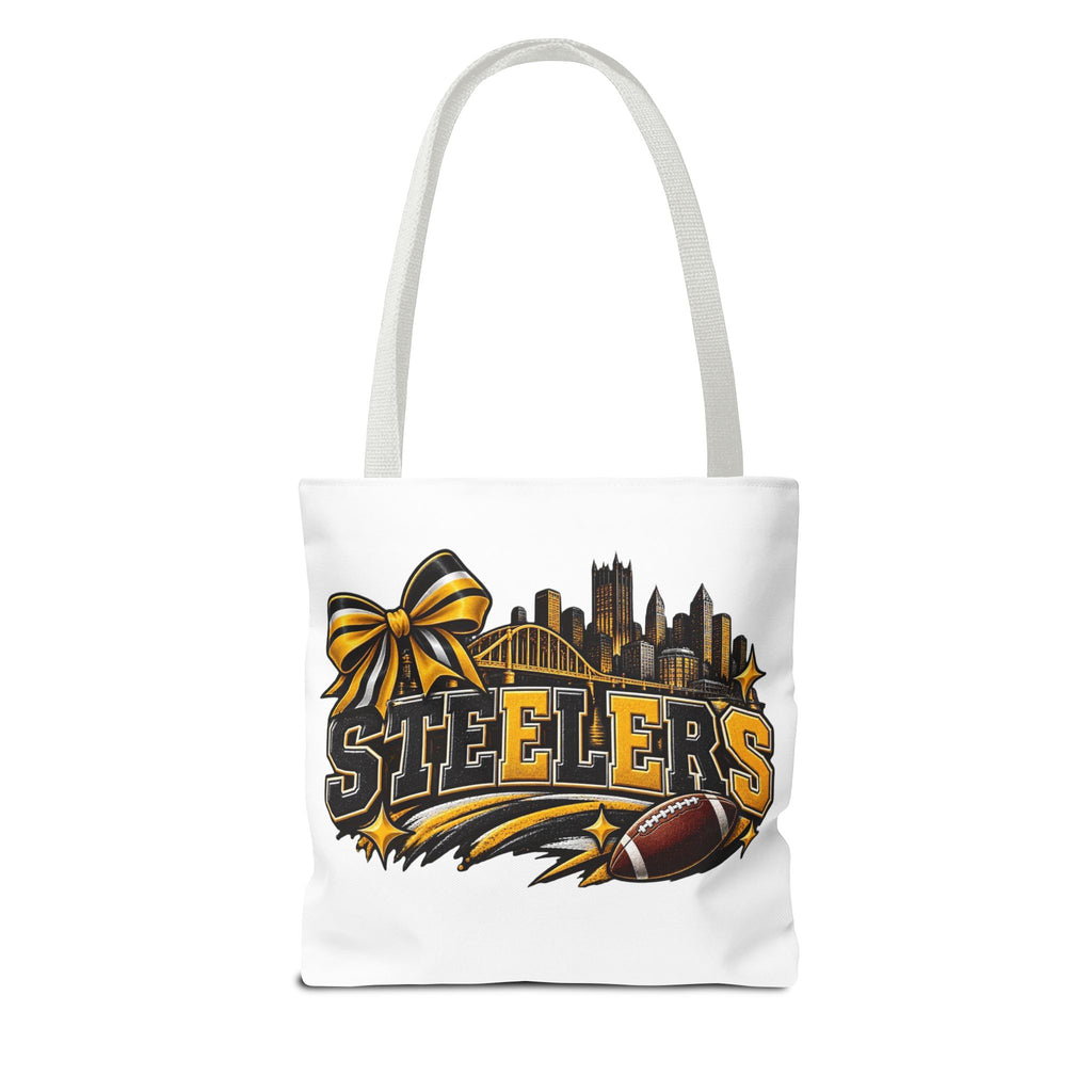 Steelers Skyline Tote Bag — Football Fan Gift, Yellow & Black Team Graphic