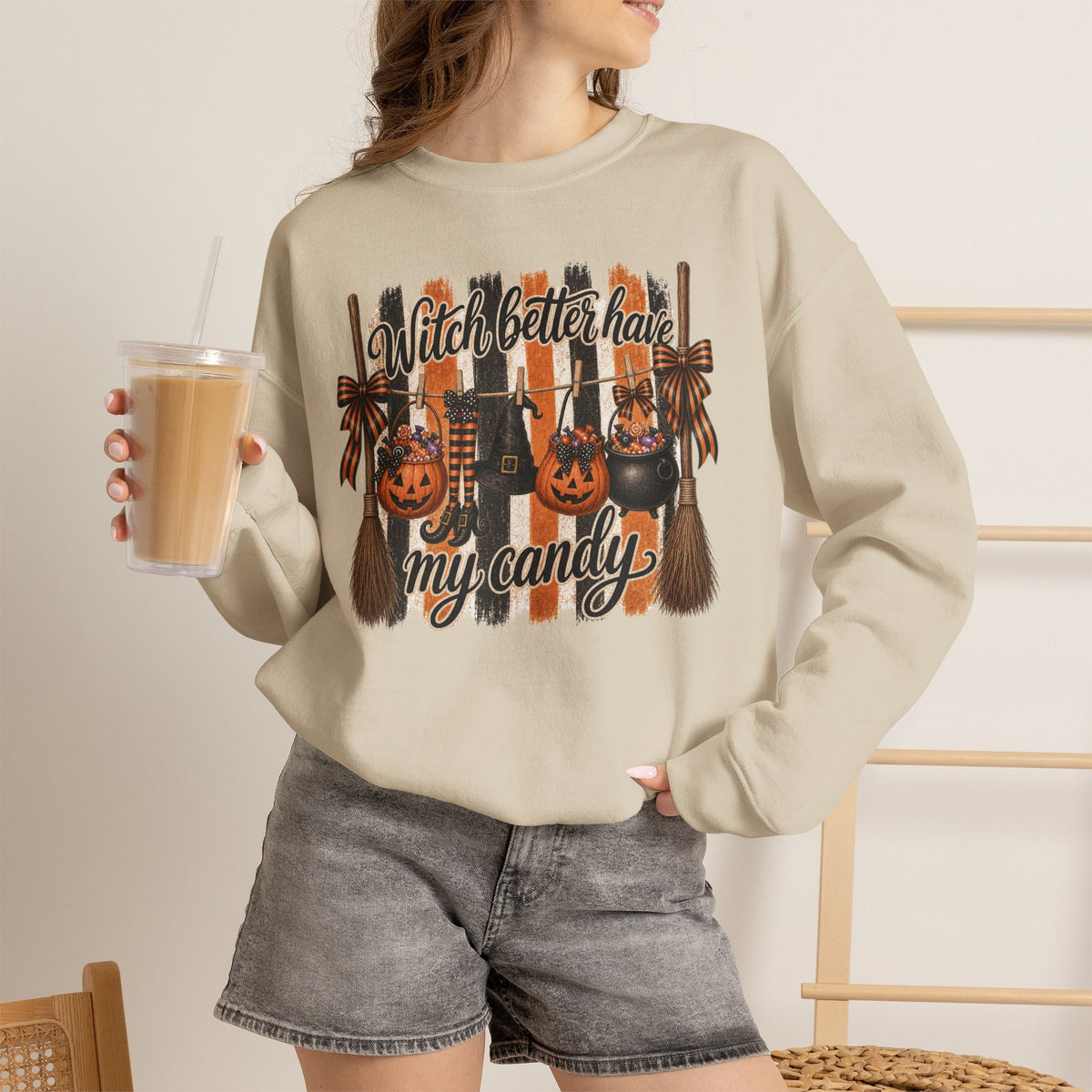 Halloween Sweatshirt — "Witch Better Have My Candy" Crewneck